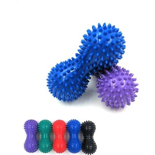 Peanut Shape Massage Yoga Sport Fitness Ball Durable PVC Stress Relief Body Hand Foot Spiky Massager Trigger Point Foot Pain