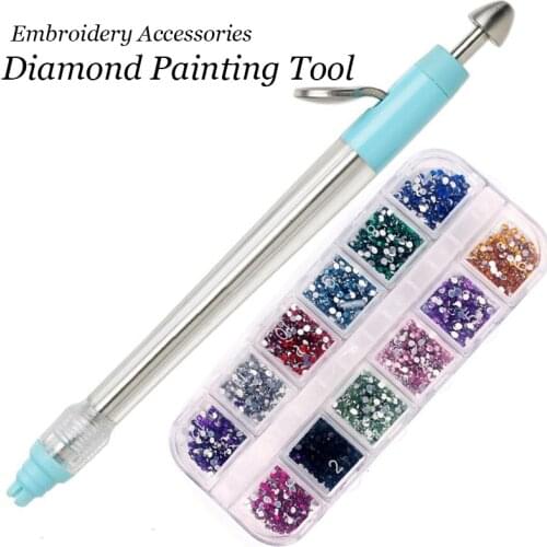 Embroidery Diamond Painting Tools DIY Manual Point Drill Pen Multifunctional Point Drill Rhinestone Diamond Applicator Set Gift