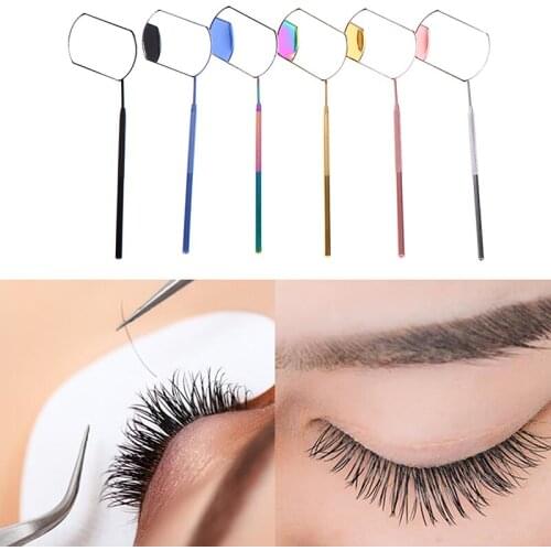 Multifunction Checking Mirror Eyelash Extension Beauty Makeup Portable Stainless Steel Eyelashes Tools Eyelash Extension Mirror