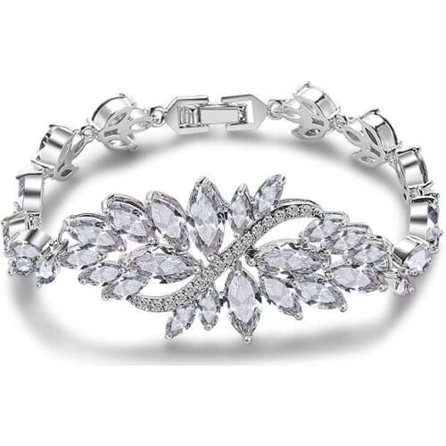 Fashion Ladies Bracelet Earrings Set Fashion Korean Version Wedding Bridal Party Jewelry Set