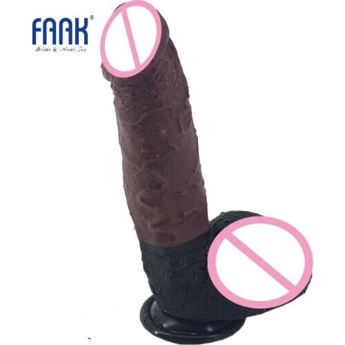 FAAK huge silicone dildo black realistic penis with suction cup sex toys for women masturbate lesbian masturbate sex shop