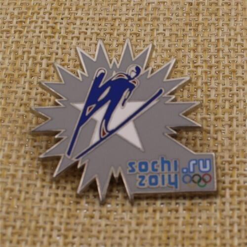 High Polished Hard Enamel Metal Sochi Lapel Pin for Sale