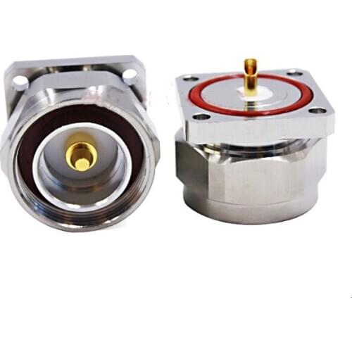 Adapter L29 7/16 Din Male Plug With 4 Holes Flange Deck Solder Cup RF Coax Connectors Base station microwave signal radio head