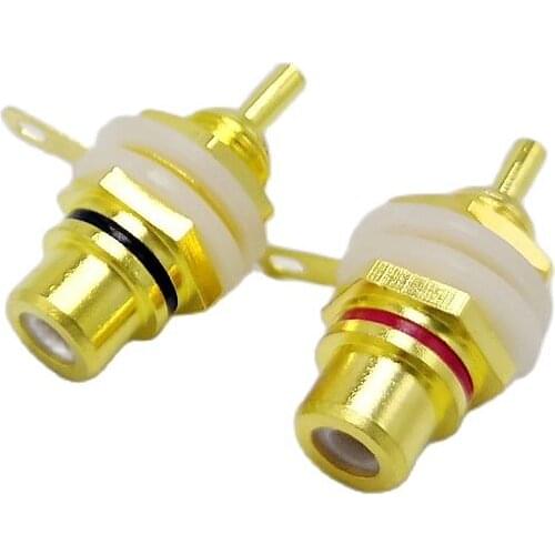 RCA socket connector pure copper with gold plated AV RCA Female socket 8pcs/lot