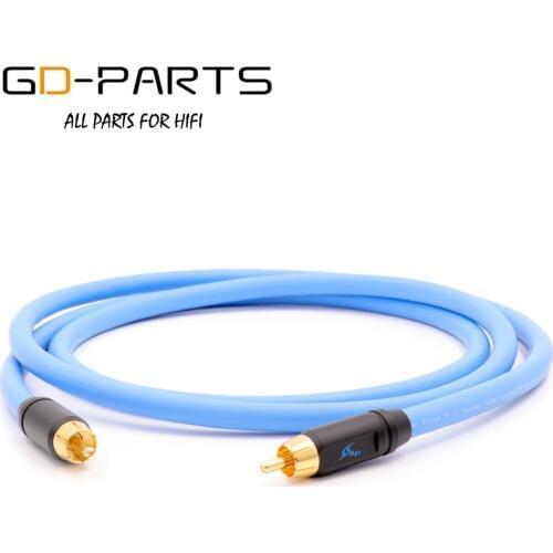 GD-PARTS MPS Silver Plated 5N OFC RCA Cable Hifi Audio Male to Male RCA Wire 99.9997% OFC Coaxial Cable For TV Video Multi Media