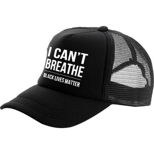 Adjustable Baseball Hat Unisex Six Panel Hat I CAN'T BREATHE BLACK LIVES MATTER Unisex Structured Baseball Cap 2020 New Arrival