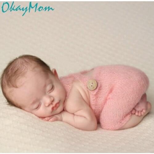 OkayMom Newborn Photography Props Infant Clothing Baby Boy Crochet Overalls Photo Shooting Rompers Costume Outfits For Baby Girl