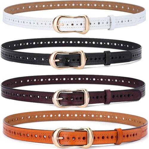New Classic Retro Fashion All-Match Leather Light Body Round Buckle Simple Circle Pin Belts For Women Fashion Jeans Female Belt
