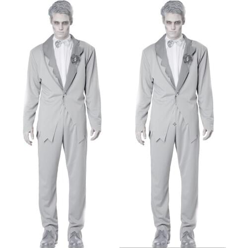 Special Mummy Zombie Cosplay Costumes set Party Fancy clothes for Christmas Halloween tshirt + jacket + pants vampire suit men