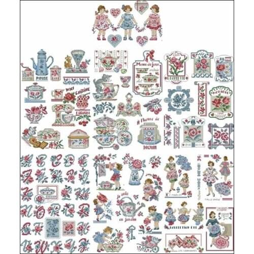 Top Customized Embroidery Womans Great Housework Cross Stitch Modern Art with 100% Cotton Floss & Free Shipping for Wall Decor