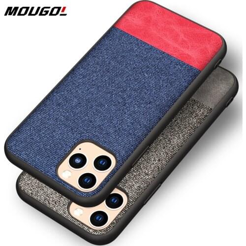 For iPhone 11 Pro Max Ultra Shockproof Back Cover Cloth Fabric Silicone Soft Edge Protect Case For 11 Pro Max