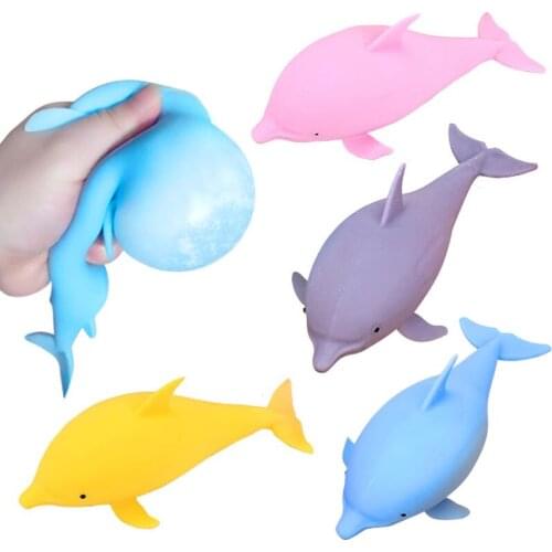 Fun Soft Dolphin Anti Stress Ball Stress Reliever Toy for Children Adult Fidget Squishy Antistress Creativity Sensory Toy Gift