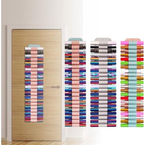 Vinyl Roll Organizer Space Saving Wall-Mounted Roll Storage Rack Wall Mount/over The Door Leather Storage Organizer