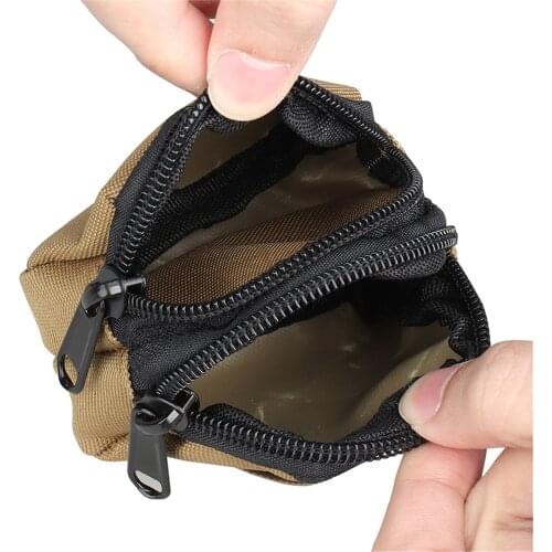 Mini Fanny Pack Coin Purse Nylon Outdoor Camping Zipper Waist Bag Organizer USB Cable Earphone Package Key Purse Pouch