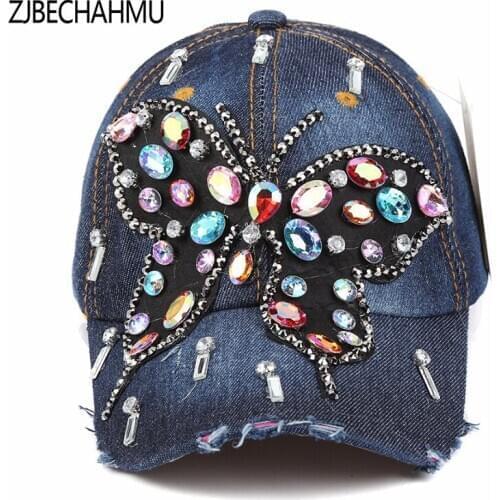 ZJBECHAHMU Fashion Solid Vintage Denim Animal Baseball Caps Snapback Hats For Women Girls Summer Cap Hip Hop Hats 2019 New