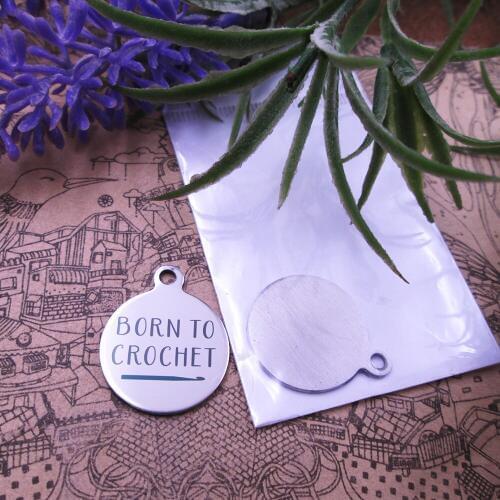 10pcs--"Born to Crochet"stainless steel charms 5 styles for choosing DIY Charms for necklace bracelets