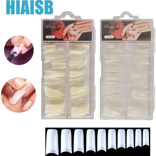 100PCS Fake Nails Tips With Storage Box Acrylic Extension Gel French Designs Mold Tools Press on Nails Tip Supplies For Manicure