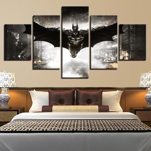 5 Pieces Wall Art Canvas Painting Movie Poster Superhero Black White Pictures Modern Home LIving Room Decoration Modular