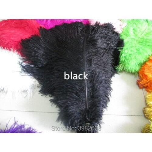 Wholesale 50pcs High quality natural black selection ostrich feathers 14-16 inch/35-40cm diy Decoration stage performance