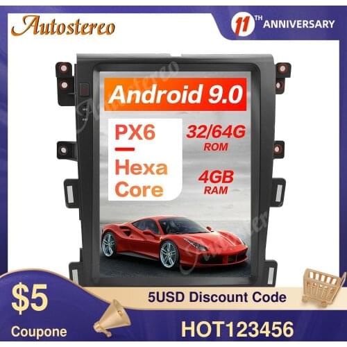 64GB Android 9.0 Tesla style Vertical Screen For Ford Edge 2008-2014 HeadUnit Multimedia Player Radio Tape Recorder Car GPS IPS
