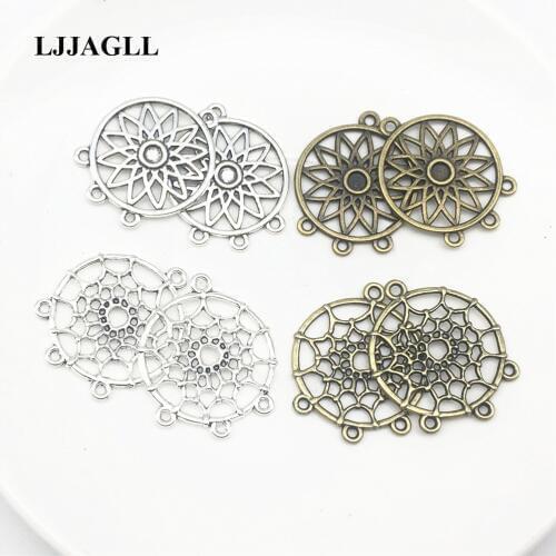 Metal Alloy 8Pcs Vintage Dream Catcher Jewelry Connector For Diy Findings Dream-Catcher Pendant Charms Hand Making Jewelry