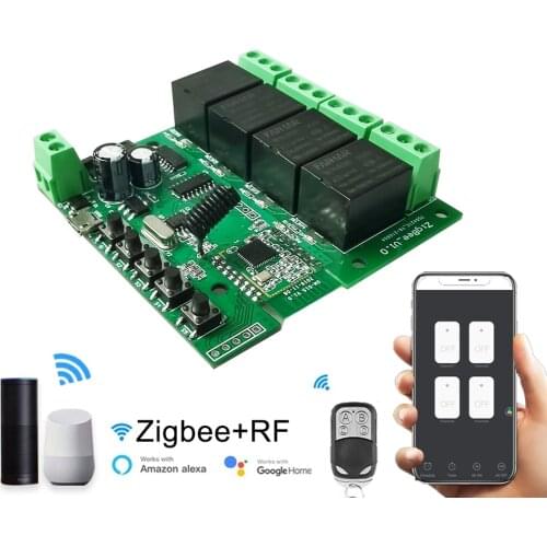 Four-channel relay module jog self-locking interlock Yiweilian remote control Zigbee WiFi smart switch