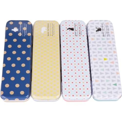 Deli 3007 tinplate stationery box simple fresh tin pencil cases pupils pencil box 240*235*131mm free shipping