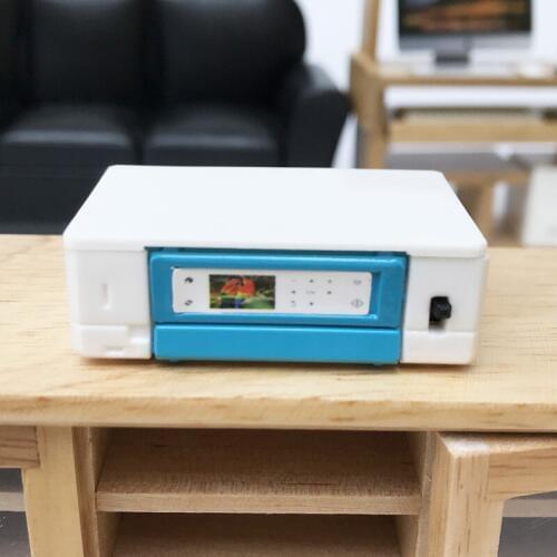 M02-X032 children baby gift Toy 1:12 Dollhouse mini Furniture Miniature rement Advanced printer model can be light 1pcs