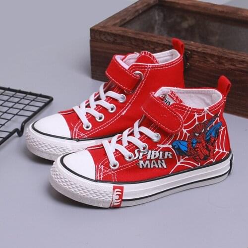 Spiderman Children Casual Shoes Unisex 2020 Classic High Top Girls Canvas Shoes Student Sneakers for Kids Mickey Boys Shoes