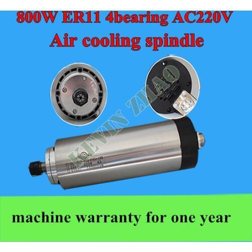 0.8KW air cooling spindle motor, 800W air cooled spindle for CNC engraving machine 65MM ER11