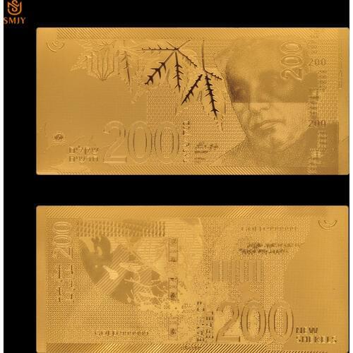 Israel 24k Gold Plated 200 New Shekel Gold Banknote Money Paper Collection And Holiday Gifts