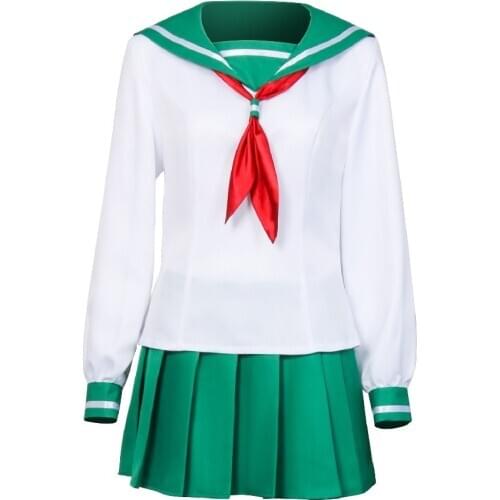 Inuyasha Higurashi Kagome Cosplay Costumes for Adult Women anime Kikyo Uniform Shirt Skirt Suit Halloween Carnival Costume