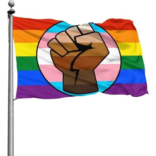 LGBT Gay Trans Pride BLM Fist Outdoor Flag Home Garden Flag Banner Breeze Flags for Home Decor 3x5 Foot