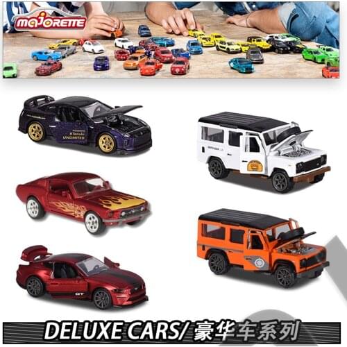 Majorette 1/64 DeLuxe Edition Cars Hot Pop Kids Toys Motor Vehicle Diecast Metal Model Ford Mustang Land Rover Nissan GT-R