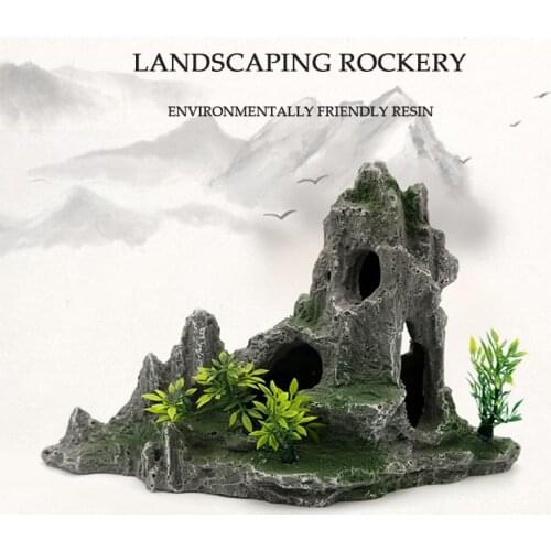 Micro-landscape Resin Crafts Rockery Aquarium Landscaping Decoration Rockery Landscaping Mountain Peak Fish Tank Ornaments