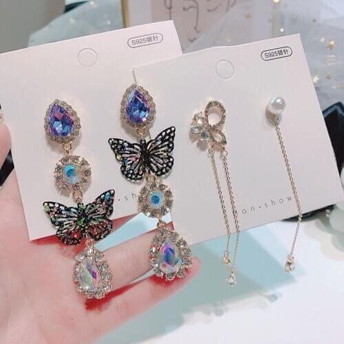 2020 Fashion Korean Butterfly Waterdrop Dangle Earrings For Women Elegant Party Holiday Pendientes Jewelry