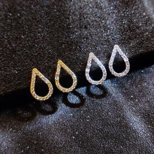 New Temperament Diamond Drop Geometric Earrings 925 Sterling Silver Hypoallergenic Ladies Earrings Wedding Jewelry