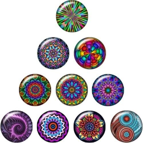 New Beauty pattern 10pcs 12mm/16mm/18mm/25mm Round photo glass cabochon demo flat back Making findings ZB0493
