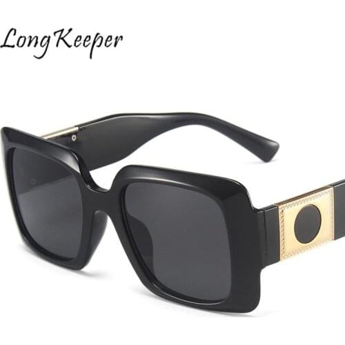 Retro Square Sunglasses Women Vintage Oversized Sun Glasses Trendy Eyewear Rectangle Gradient Female Glasses Oculos De Sol