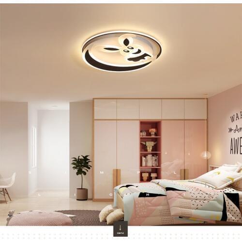 Ceiling lamps creative rabbit brown white bedroom living room study led ceiling lamp Indoor Lighting RC Dimmable Pendant light