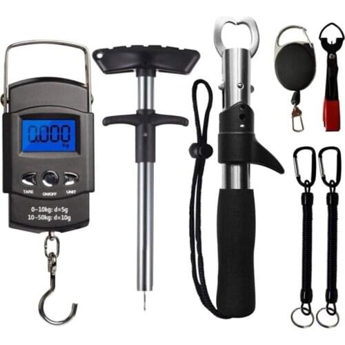 Fish Hook Remover with 4 in 1 Mono Line Clipper,Handheld Digital Fish Scale,Hook Remover,Fish Lip Gripper,Fishing Gear