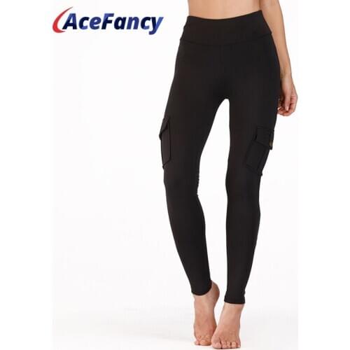 Sport Pant For Woman Pocket Leggings For Fitness Running Pants Trainning Slim Fit Pantalones FT041 Military Style Sport Leggings