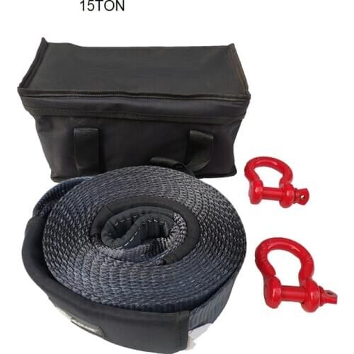 15TX9M,100MM heavy duty Trailer rope with tree holding belt winch rope cross-country rescue accessories trailer hook