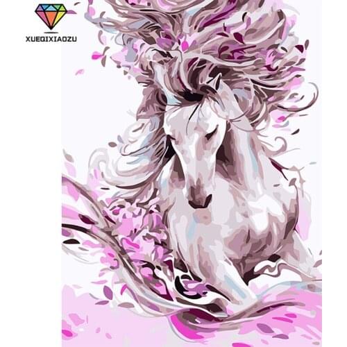 XUEQIXIAOZU Diamond Embroidery Anmial Cross Stitch DIY Diamond Painting Horse Diamond Mosaic Rhinestones Home Decor