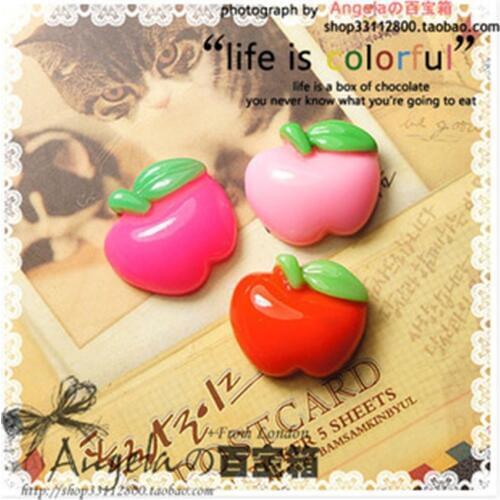 Jewelry Materials For Nail Decoration Really So Kawaii 20pcs Mixed 18mm Flat Back Reisn Cabochon Mini Apple