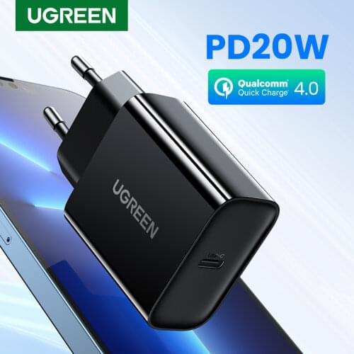 UGREEN PD Charger 20W Fast USB Type C Charger for iPhone 12 11 Quick 4.0 3.0 USB Charger for Xiaomi Samung Mobile Phone Charger