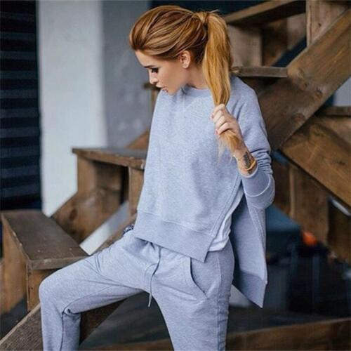 Womens clothing2017 autumn and winter womens trousers cotton tracksuit suit irregular fashion pullover sweater 2 piece set A