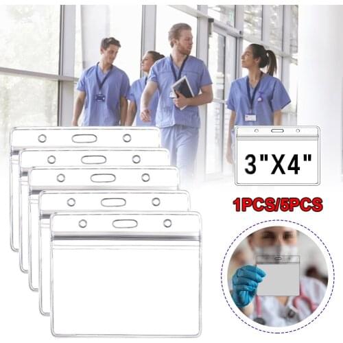 1/5pcs PVC Vaccine Record Card Holder 4x3in Waterproof Vaccine Card ID Card Protective Sleeve Badge Business Card Holder