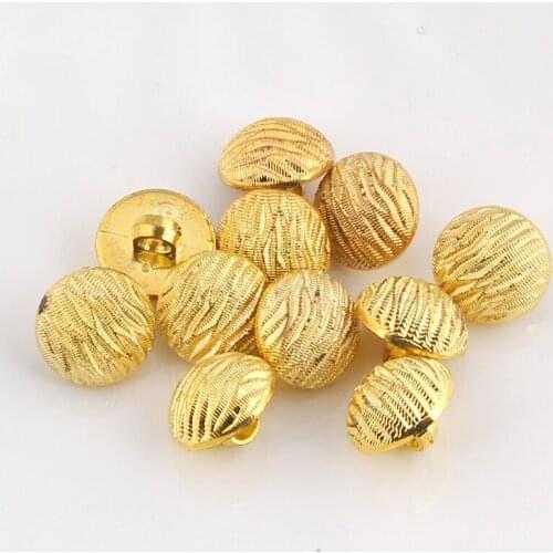 10pcs/lot 15/20/25mm Resin Golden/Bronze Round Mushroom Wrinkle Buttons Sewing on Clothes Craft for Accessories DIY