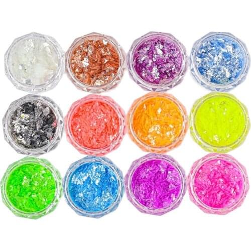 12 Jars 0.5g/jar CT5 New CS Flake Chameleon Pigment Nail CosmeticChameleon Glitter Sequin Nail Art glitter Flakes